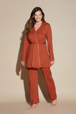 Pijama 3 peças Bella - Vermelho-tijolo