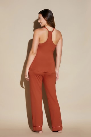 Pijama 3 peças Bella - Vermelho-tijolo