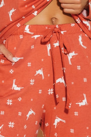 Pijama Ski Trip - Vermelho-tijolo