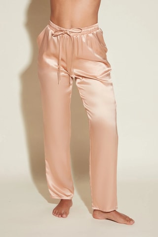 Calças de pijama de seda Sanika - Rosa-maquilhagem