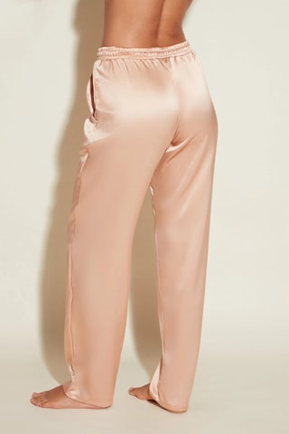 Calças de pijama de seda Sanika - Rosa-maquilhagem