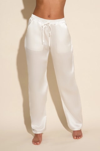Calças de pijama de seda Sanika - Branco