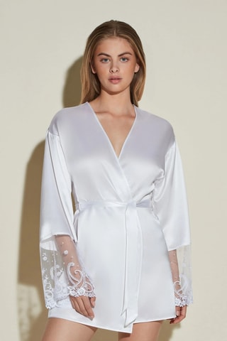 Robe em seda Sanika - Branco