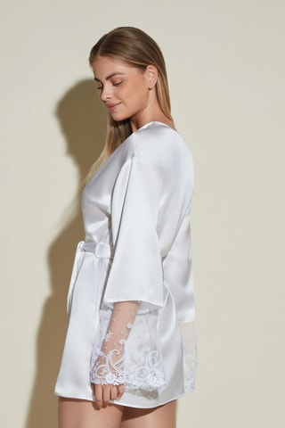 Robe em seda Sanika - Branco