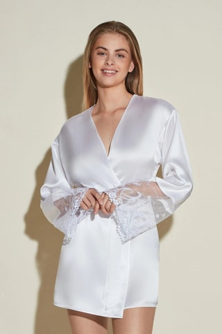 Robe em seda Sanika - Branco