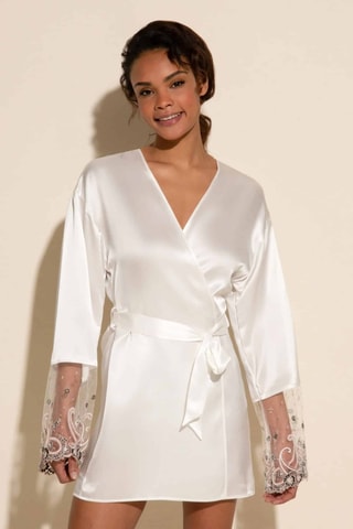 Robe em seda Sanika - Branco