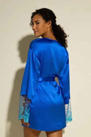 Robe em seda Sanika - Azul