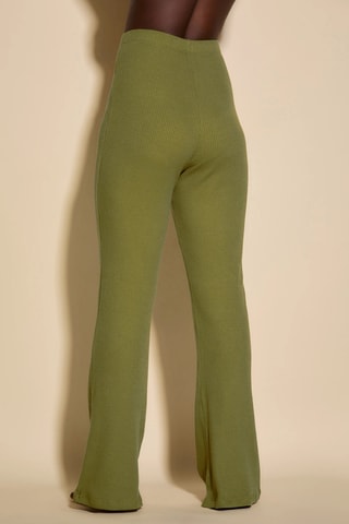 Calças wide legs de cintura alta Britt - Verde-azeitona