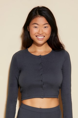 Casaco de malha curto Michi - Antracite