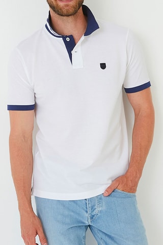 Polo Capitaine - Blanc et bleu marine