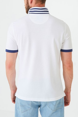 Polo Capitaine - Blanc et bleu marine