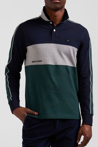 Polo Le Requin - Bleu marine et vert émeraude