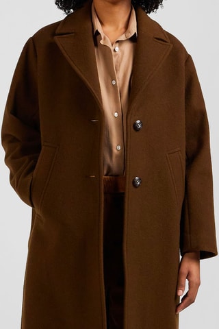 Manteau en laine Whanaia - Marron