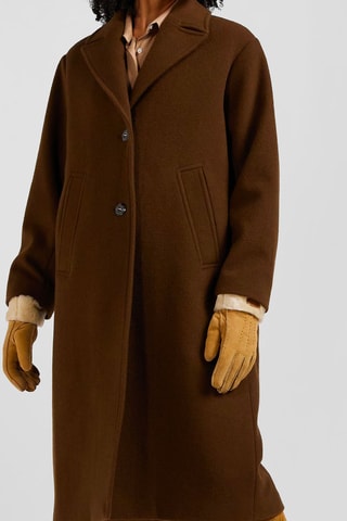 Manteau en laine Whanaia - Marron