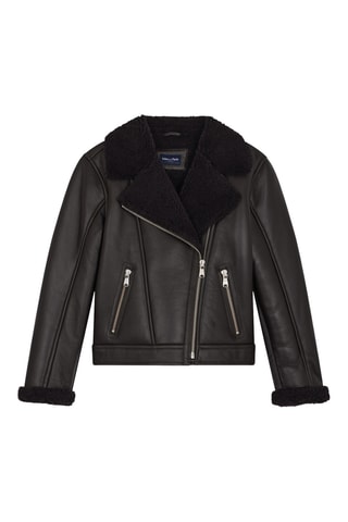 Veste en cuir de mouton Luciens - Noir