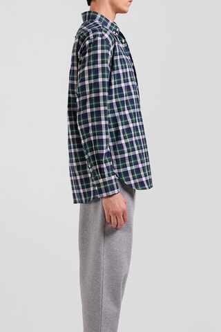 Chemise Check Hunting - Vert émeraude et gris clair