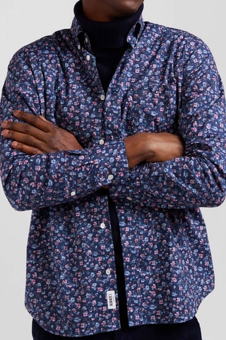 Chemise Happy Print - Bleu marine