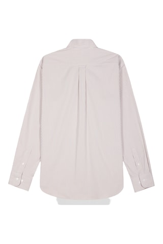 Chemise en coton biologique Ottanio - Marron et blanc