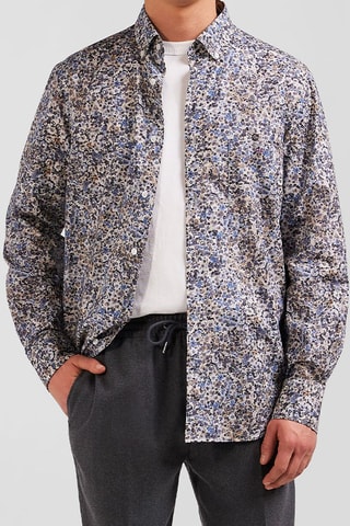 Chemise Pop 60 - Beige et Ciel