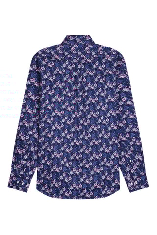 Chemise Albury Print Twill La Flamme - Bleu marine et rose