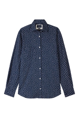 Chemise Raffaello Print - Bleu marine et rose poudré