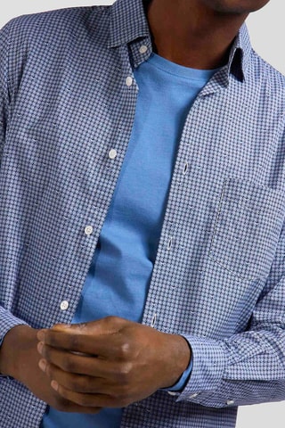 Chemise Happy Print - Bleu pétrole et écru