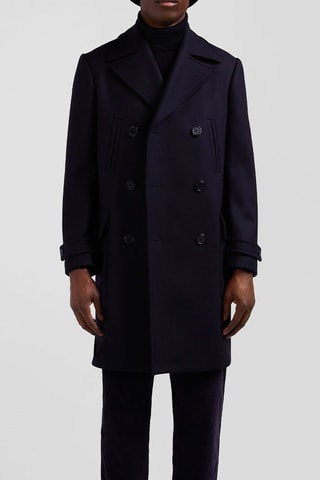 Manteau en laine Militaire - Bleu foncé