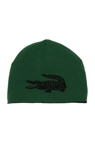 Bonnet réversible en laine - Noir et vert