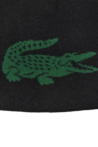 Bonnet réversible en laine - Noir et vert