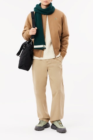 Echarpe en laine - Vert foncé et écru