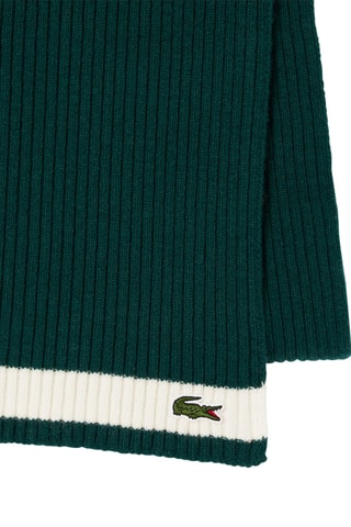 Echarpe en laine - Vert foncé et écru