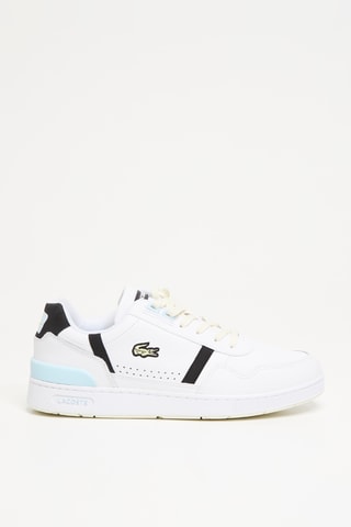 Baskets en cuir T-clip - Blanc et bleu clair