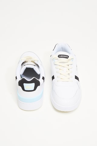 Baskets en cuir T-clip - Blanc et bleu clair