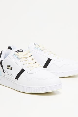 Baskets en cuir T-clip - Blanc et bleu clair