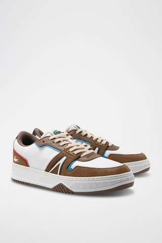 Baskets en cuir L001 - Marron et blanc