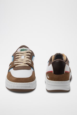 Baskets en cuir L001 - Marron et blanc