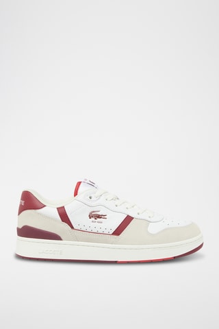 Baskets en cuir T-Clip - Blanc et beige