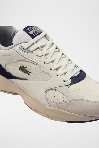 Baskets en cuir Storm 96 - Ecru et bleu marine