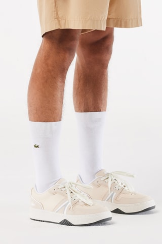 Baskets en cuir L001 - Ecru