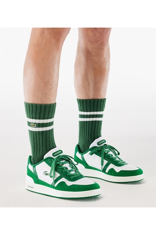 Baskets en cuir T-Clip - Vert clair et blanc