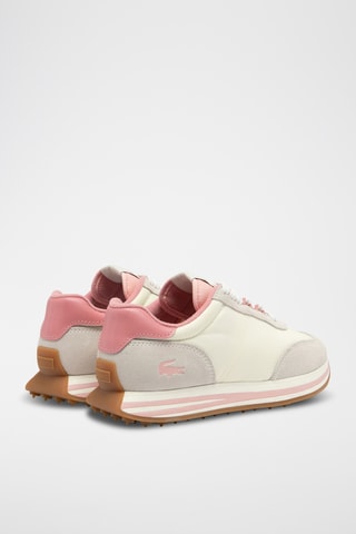 Baskets en cuir L-Spin - Ecru et rose