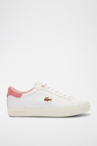 Baskets en cuir Powercourt Leather - Blanc et rose poudré