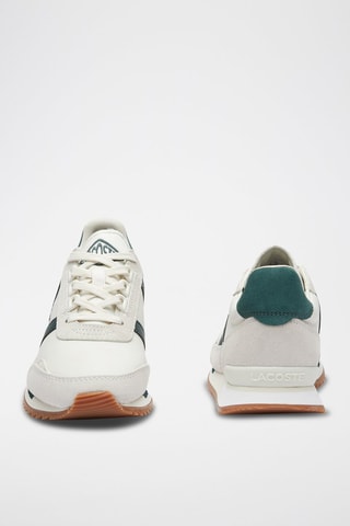 Baskets en cuir Partner Retro - Blanc et vert foncé