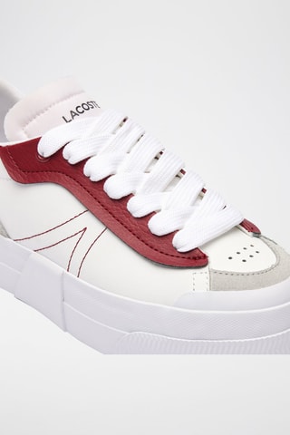 Baskets plateformes en cuir L004 Platform - Blanc et bordeaux