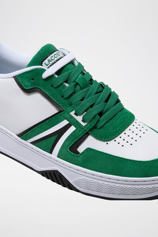 Baskets en cuir L001 - Blanc et vert