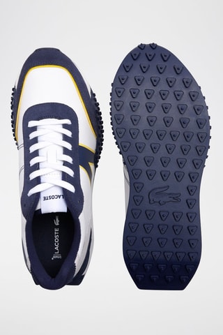 Baskets en cuir L-Spin Deluxe - Blanc et bleu marine