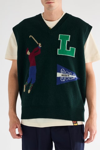 Pull sans manches en laine - Vert foncé