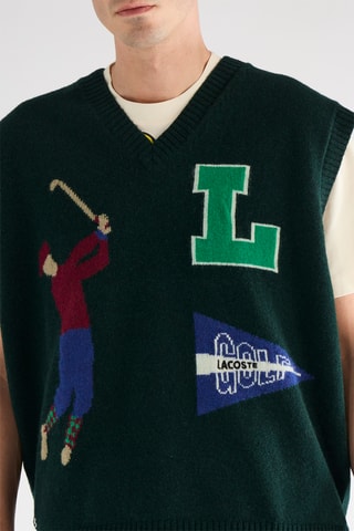 Pull sans manches en laine - Vert foncé