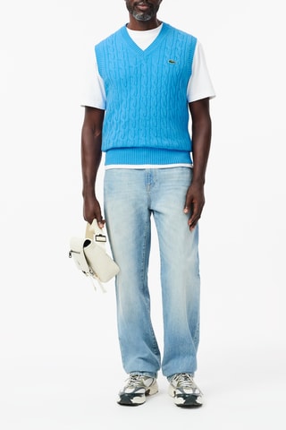 Pull sans manches en laine - Turquoise