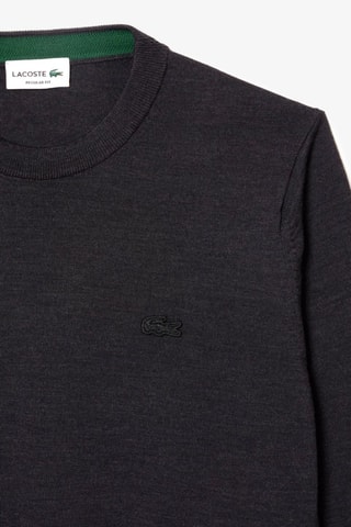 Pull regular en laine - Anthracite chiné